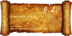 Janisch Lili névjegykártya